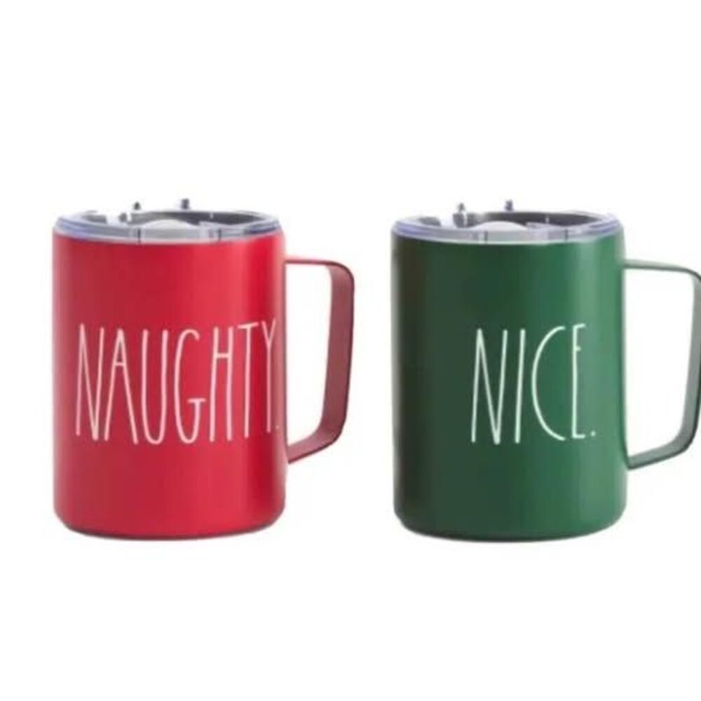 Rae Dunn “Naughty and Nice” insulated mug set